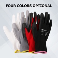 XINGYU Guantes de Trabajo de Seguridad de PU Negro Recubiertos, Alta Calidad, Personalizados, con Certificación CE EN388, Flexibles para Jardinería y Mecánica