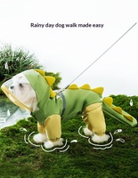 Manteau de pluie pour chien mignon en forme de dinosaure 3D, avec bord transparent et bandes réfléchissantes, imperméable intégral pour chiens à quatre pattes, idéal pour les jours de pluie