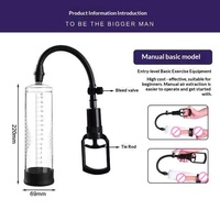 Pompe à vide manuelle pour pénis, taille M, matériau squelette, étanche IPX7, jouet sexy pour homme adulte, entraînement à l'érection et agrandissement du pénis