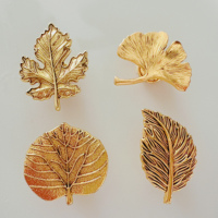Kenop Lemari Dapur & Laci Lemari Pakaian Modern Gingko Maple Oak Leaves Union, Gagang Kabinet dari Paduan Seng Warna Hitam Perunggu