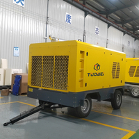 Compresseur d'air portable à vis diesel 800 CFM 20 bars, refroidi par air, lubrifié, avec moteur et roulement pour l'exploitation minière, les carrières et le forage
