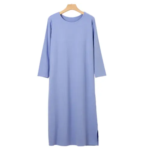 Großhandel hochwertige Baumwolle Frauen Langarm T-Shirt Kleid plus Größe Schlaf kleid übergroße T-Shirt Kleid Sommer Pyjama