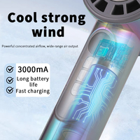 Handheld Outdoor Fan 3000mAh USB-C Rechargeable Compact Lightweight Quiet 199-Speed Settings Portable