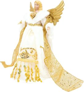 Figurine et jouet festifs traditionnels en plastique de 30 cm, crème/doré, pour atelier de Noël, intérieur/extérieur - Product Image 6
