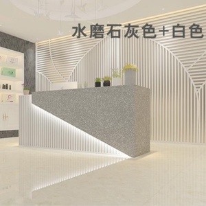 2025 Sober Custom <b>Modern</b> Wood Led Salon Gym Shop Cash Counter Hotel Salon Spa <b>White</b> Reception <b>Desk</b> for Sale - Product Image 6