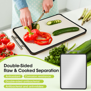 Tabla de Cortar Grande de Doble Cara, Rectangular, de Acero Inoxidable 304, Ecológica, con Asa, para Uso Doméstico - Product Image 5