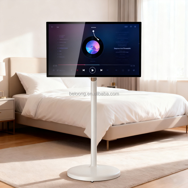 Commercial Grade Mobile Smart Screen Interactive Touch Display Wheels for Indoor Exhibition Hall Promotion OEM Floor Standing