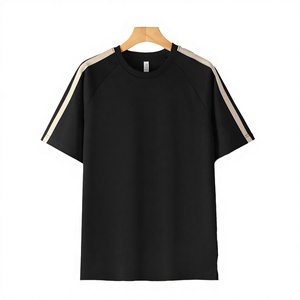En gros, Vêtements de sport pour femmes grandes tailles, style unisexe, pour la gym et la course, en Sorona Cool, à manches patchwork rayées, Presse Chaud - Product Image 4