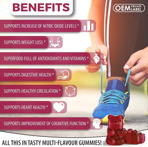 Gommes à la betterave savoureuses contenant des vitamines, du potassium, des minéraux naturels, des gommes antioxydantes, un complément pour la circulation sanguine pour adultes - Product Image 6