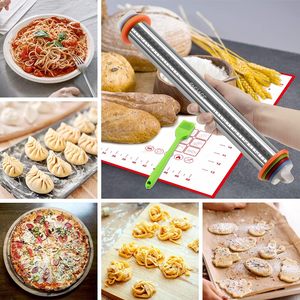 Baking Stainless Steel Rolling Pin Adjustment Thickness Scale Flour Stick Dough Leather Kneading Tool Silicone Pastry <b>Mat</b> - Product Image 6