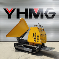 Livraison gratuite à domicile Dumper de 1,2 tonne pour la construction Mini petit camion à benne basculante sur chenilles avec moteur à essence hydraulique Chargeur à benne basculante compact