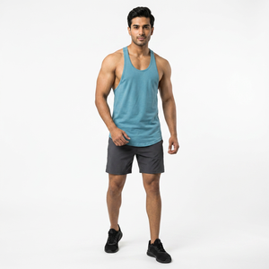 Camisetas de Tirantes para Hombre, Tallas Grandes, Transpirables, 100% Algodón, Ligeras, con Impresión de Logotipo Personalizado Disponible - Product Image 1