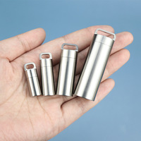 TC4 alliage de titane Mini petite boîte en métal Portable poubelle étanche voyage premiers soins bouteille de médecine étanche pour les personnes âgées