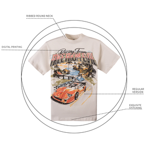 Bán buôn tùy chỉnh thương hiệu của bạn Logo 100% cotton Áo Thun Thời Trang Dạo Phố Áo thun cho nam giới 300gsm in kỹ thuật số - Product Image 2