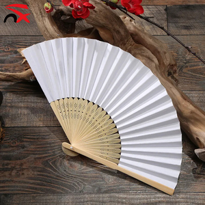 FAI DA TE Bianco di Bambù Ventaglio Pieghevole Ventilatore Tenuto In Mano di Carta Piegato Fan per la Cerimonia Nuziale Del Partito e Della Decorazione Della Casa - Product Image 3
