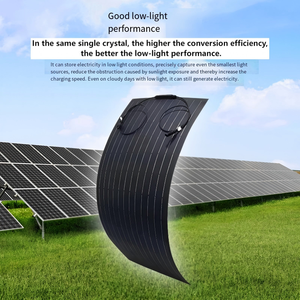 Panneau Solaire Photovoltaïque Flexible 100% 50W/100W Noir Monocristallin 22,5% d'Efficacité 1000x600mm Taille Cellule 125mmx125mm pour <span class=keywords><strong>Camping</strong></span>-<span class=keywords><strong>car</strong></span> - Product Image 4