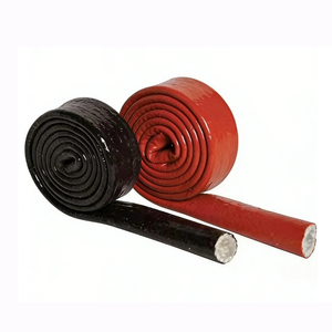 High-Temp Black Silicone Braided <strong>Fiberglass</strong> <strong>Insulation</strong> Fire Sleeve Hose up to 500C for Steel Plant Use 7-25KV <strong>Rated</strong> Voltage - Product Image 1