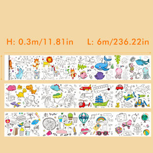 EN PACK 3M 6M 12M <span class=keywords><strong>Princesse</strong></span> DIY Graffiti Coloriage Peinture Papier En Gros Dessin Animé Coloriage Papier Rouleau pour Enfants - Product Image 5
