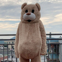 Costume de mascotte ours en peluche XL personnalisé, style Net Red, pour la danse, les promotions, les carnavals, les fêtes, Noël, avec casque de style anime