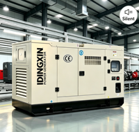 Groupe électrogène diesel silencieux et fermé 30 kVA 50 kVA 100 kVA, faible vibration, faible bruit, équipement de puissance de secours
