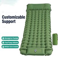 Matelas de camping gonflable ultraléger avec pompe à pied intégrée et oreiller, matelas pneumatique imperméable pour la randonnée et le trekking