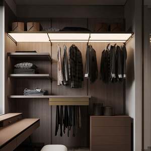 SANTOPOVA 2024 Armario Vestidor Moderno Personalizado de Diseño Abierto, Funcional y de Alta Gama con Acabado en Madera y Isla - Product Image 4