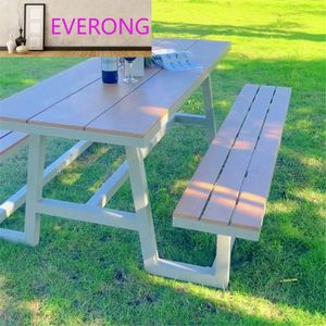 Meubles <span class=keywords><strong>de</strong></span> restaurant d'extérieur, table à manger en aluminium, <span class=keywords><strong>plastique</strong></span> et bois, banc <span class=keywords><strong>de</strong></span> pique-nique, table <span class=keywords><strong>de</strong></span> banc en WPC <span class=keywords><strong>pour</strong></span> <span class=keywords><strong>jardin</strong></span>, patio - Product Image 5