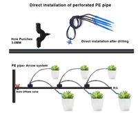 Kit d'irrigation goutte à goutte agricole pour économie d'eau, type flèche, avec 2 ou 4 sorties, pour serres, vergers, pots et micro-irrigation - Consommables