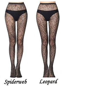 Gran oferta 2025, medias de Halloween para mujer, medias de red de leopardo desgastadas con Calavera, pantimedias de red con telaraña para niña - Product Image 4