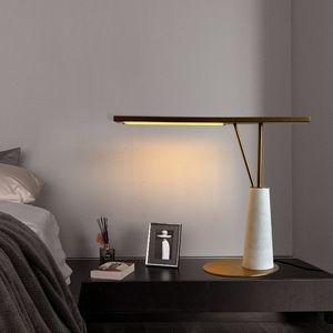 Minimalist Marble <b>Table</b> Lamp Led Touch Control Bedside Desk Light For Bedroom Living Room <b>Study</b> Eye Caring Design - Product Image 3