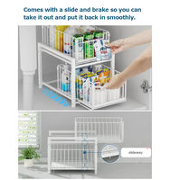 Étagère de rangement de cuisine en fer de grande capacité avec support de rangement multifonctionnel pour bouteilles d'assaisonnement à double couche