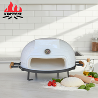 Four à pizza au charbon de bois en céramique et mullite Kimstone de 21 pouces avec chariot, facile à assembler, cuisine extérieure