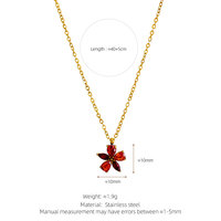 Collar con Colgante de Flor de Cinco Pétalos y Mariposa con Circonita, Chapado en Oro de 14k y 18k, de Acero Inoxidable 316L, Personalizado y Moderno, para Mujer