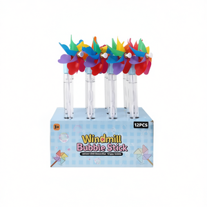 Windmill <b>Bubble</b> Stick 12Pcs Colorful Pinwheel <b>Bubble</b> Wand Toy For <b>Kids</b> Outdoor Play - Product Image 2