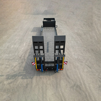 Semi-remorque à plateau surbaissé à 3 essieux pour le transport d'équipements lourds, d'excavatrices, de machines minières, de grues et de matériel de construction