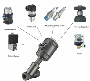Vanne à siège angulaire à actionneur pneumatique COVNA, vanne à piston à double effet, vanne de régulation de débit pneumatique en acier inoxydable - Product Image 6
