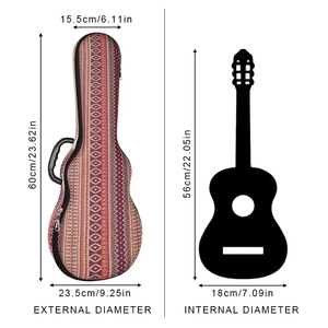 21 23 26 Inch Polyester Waterproof <b>Ukulele</b> <b>Case</b> Thickened Reinforced Double Shoulder Backpack Zipper Closure for Electronic - Product Image 4