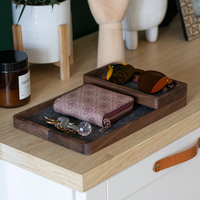 En bois Rectangle Bureau Plateau Organisateur Catchall Accessoire pour Bijoux Clés Montre Lunettes Stylos pour Bureau Usage Domestique Idée Cadeau