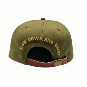 Casquettes 5 panneaux vertes pour adultes, personnalisables avec logo brodé, casquettes non structurées, casquettes de papa, casquettes snapback - Product Image 3