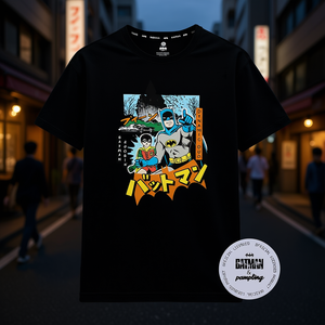 Camiseta de Batman y Robin Japón, Negra, Producto Oficial con Licencia - Product Image 3