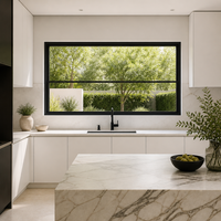 Ventana Panorámica de Aleación de Aluminio con Rotura de Puente Térmico, Doble Acristalamiento, Vidrio Low-E, Insonorizada, Impermeable, Diseño Personalizado para Proyectos de Villas