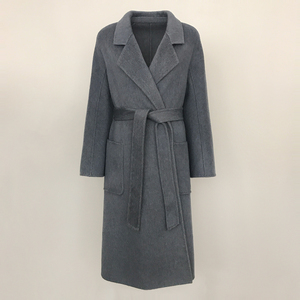 2024 automne hiver veste femmes laine mélanges lapin <span class=keywords><strong>manteau</strong></span> épais chaud ceintures ample longue Streetwear pour bureau dame - Product Image 2