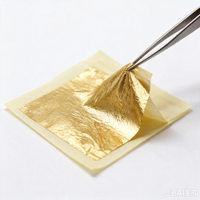 Feuille d’or métallique pour décoration artistique, format 9,33 cm, emballage en boîte, finition plaquée, style bouddhiste