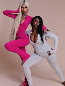 Langarm Reiß verschluss <span class=keywords><strong>One</strong></span> Piece Gym Yoga Damen Overalls Custom Workout Spandex Jumps uit Frauen Bodycon Flared Stram pler - Product Image 4