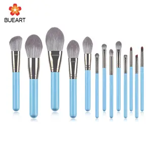 BUEART 13 Pieces Professional Cosmetic Makeup Brush Kit with Wooden Handle Synthetic Powder Foundation Blending Eye Shadow