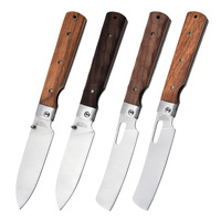 5CR15 RVS Vouwmes voor brood, draagbaar multifunctioneel botermes voor buitengebruik, met textuurhout, 4,5 inch fruit- en campingmes