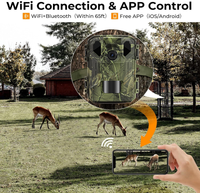 Caméra de surveillance de la faune BSTCAM Mini Point Connection & WiFi, contrôle par application, 4K 48MP, grand angle, étanche IP65
