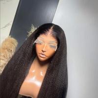 Wig Rambut Asli Manusia Tanpa Lem, Transparan HD Lace Front, Lurus Alami, Kutikula Tertata Rapi, Rambut Asli Vietnam, Lace Frontal Wig