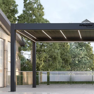 Gazebo <span class=keywords><strong>de</strong></span> aluminio Terraza exterior Techo Louvre Pérgola impermeable para la venta Pérgola <span class=keywords><strong>de</strong></span> aluminio Turquía - Product Image 6