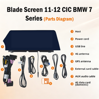 Pantalla de Navegación para Automóvil HD de 12.3 Pulgadas con Diseño de Panel para BMW Serie 7 2011 2012 con Sistema CIC, Bluetooth, Voz Inteligente, Estéreo para Automóvil
